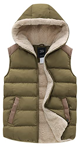 ZSHOW Women's Warm Thick Puffer Vest Quilted Winter Vest,Army